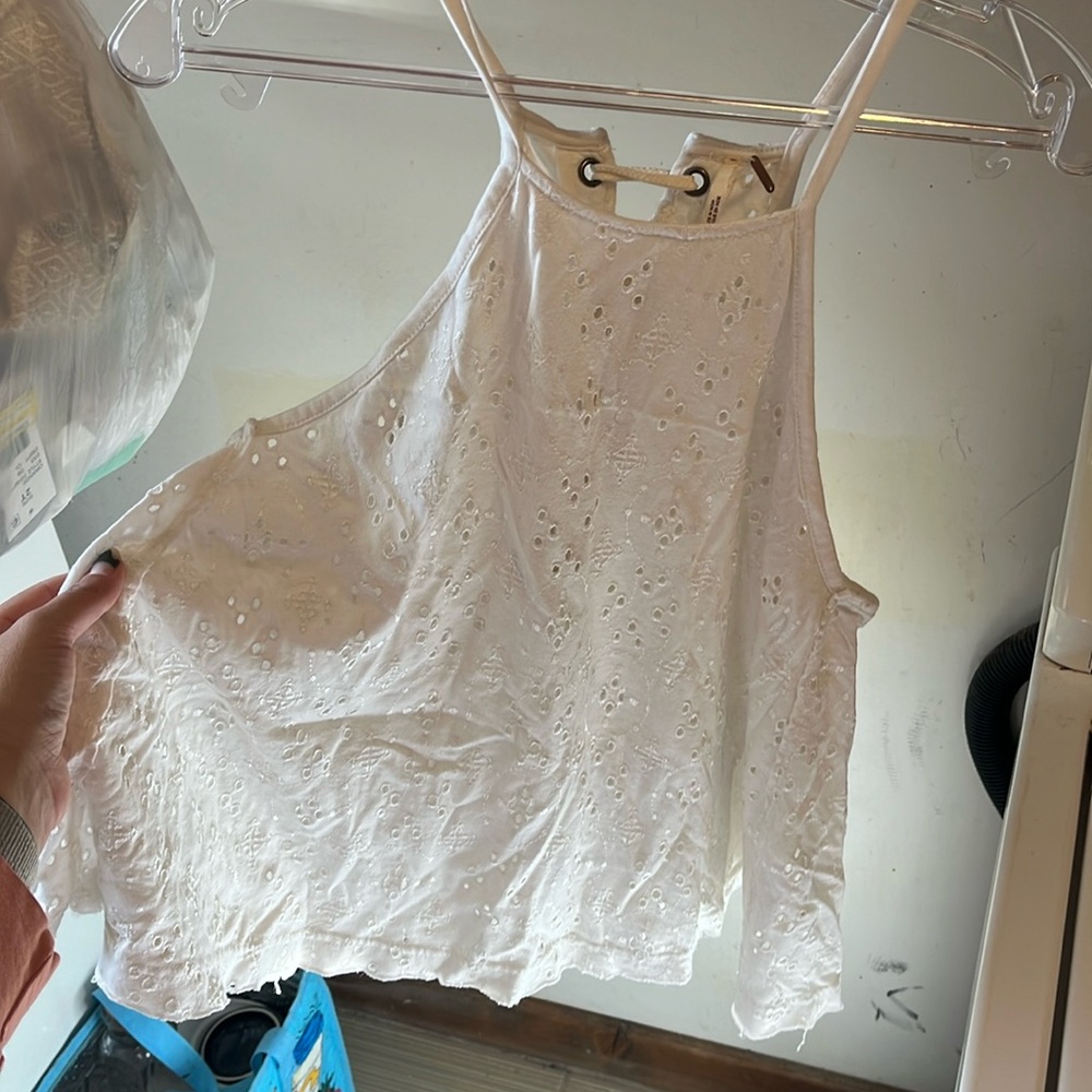 FP white eyelet tank top